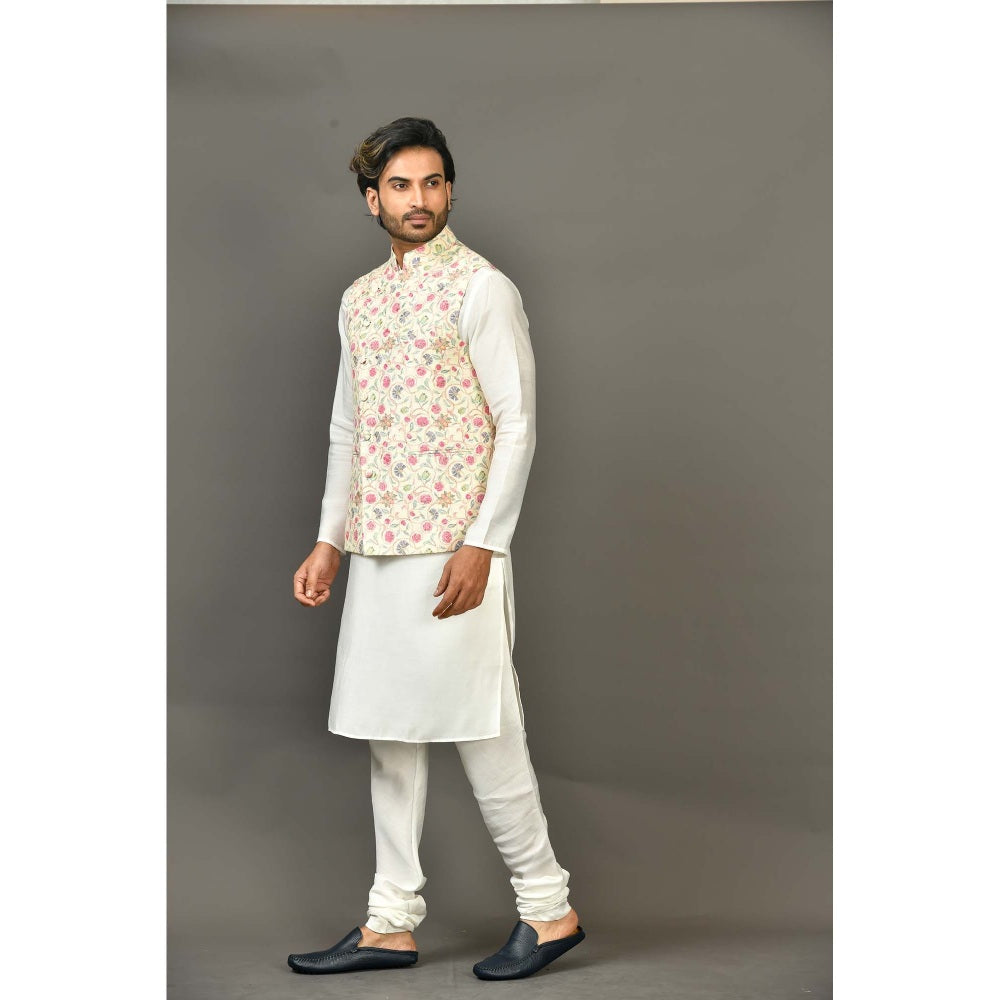 Simaaya Premium Quality Linen Kurta with Churidar and Jacket - Multi-Color (Set of 3)