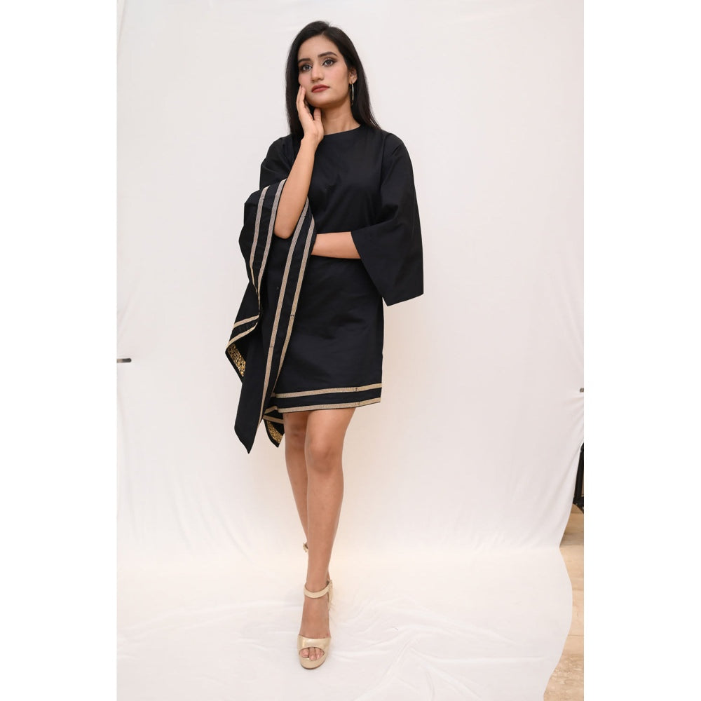 Label Simran Kochher Black Elevated Mini Dress