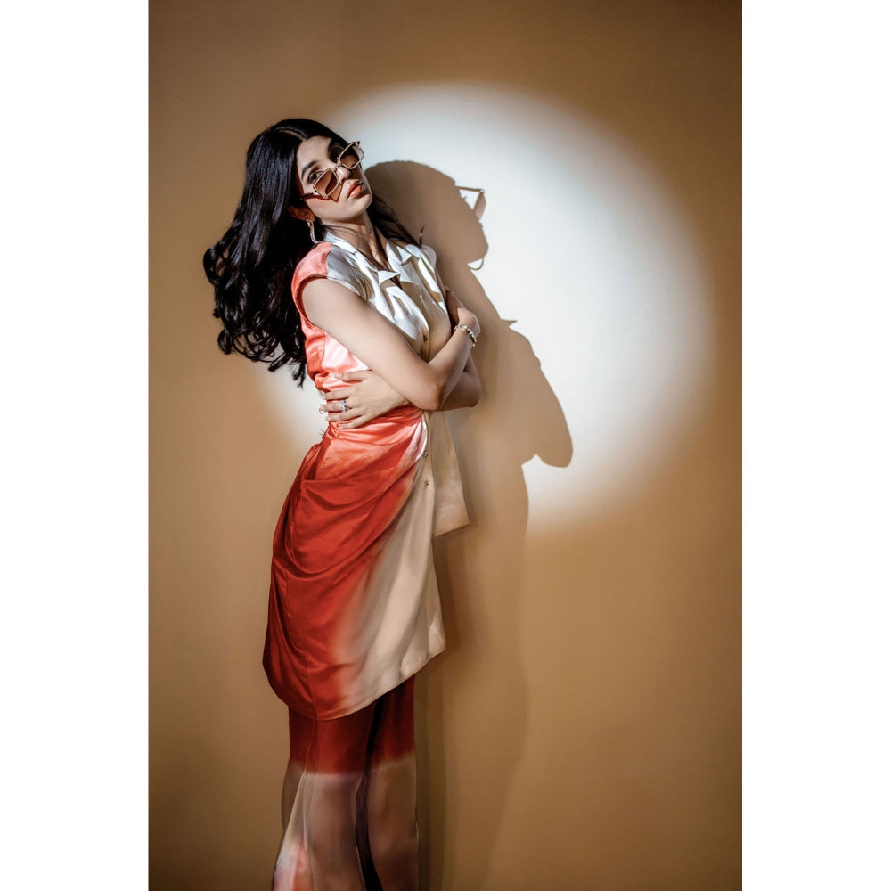 Label Simran Kochher Peach Tangerine Dazzle Co-Ord (Set of 2)