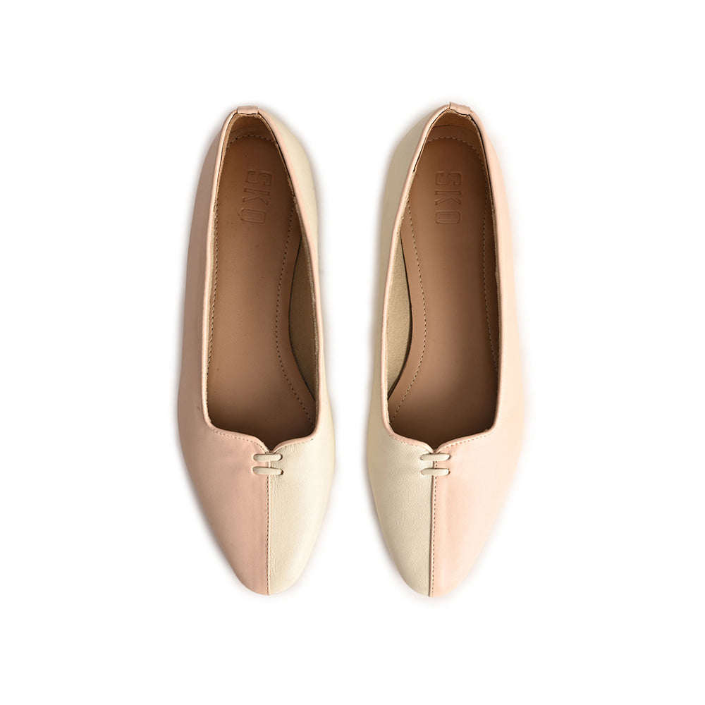 SKO Jessica Ivory and Pink Loafers