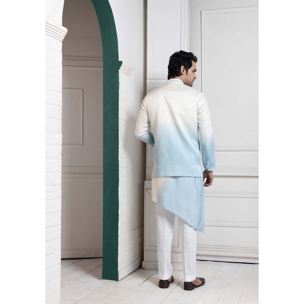 SMRITI Ivory Ombre Embroidered Nehru Jacket