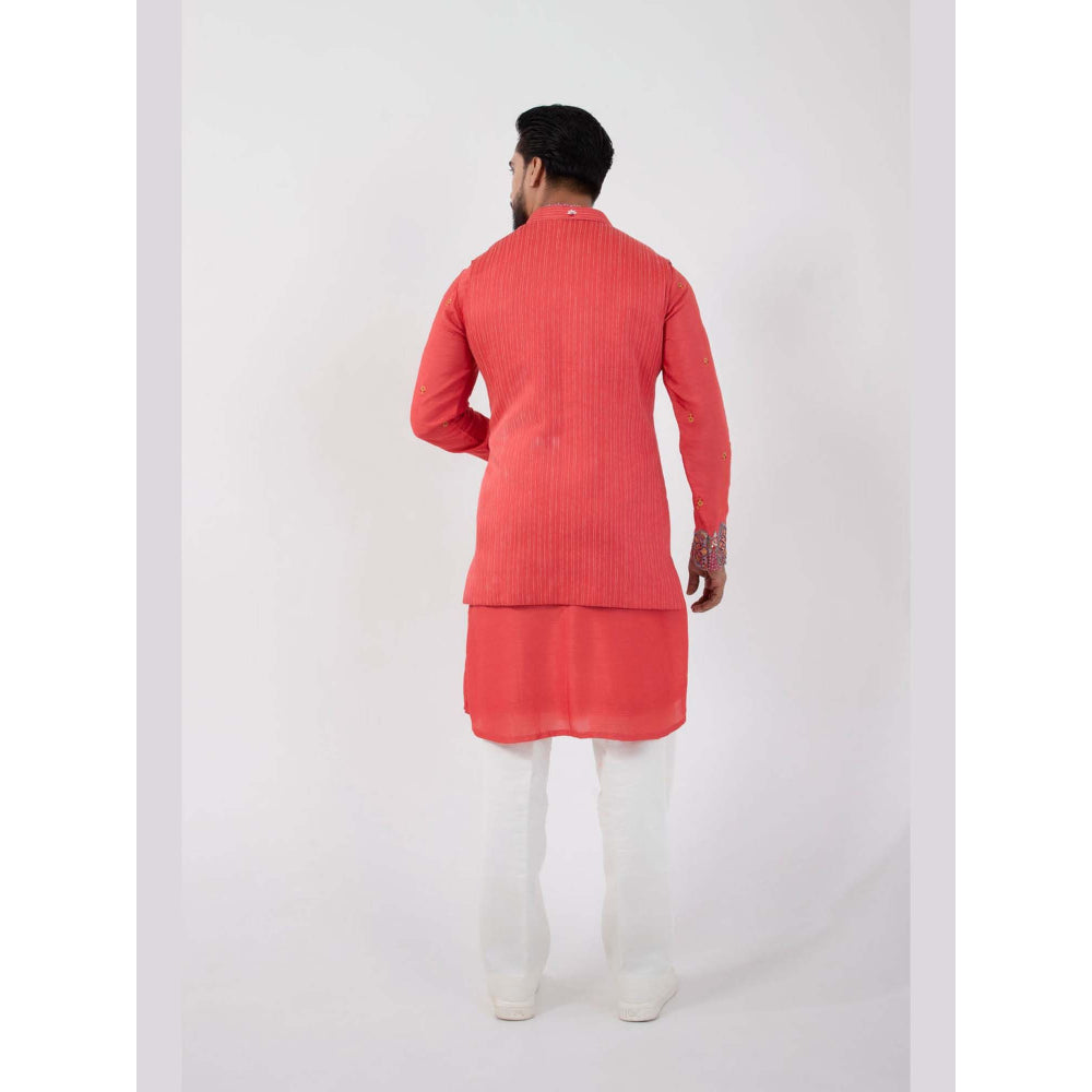 SMRITI Coral Embellished Nehru Jacket