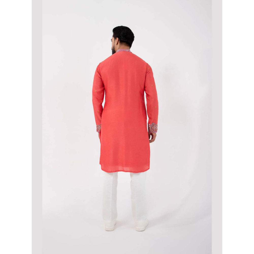 SMRITI Coral Red Kurta with Pant