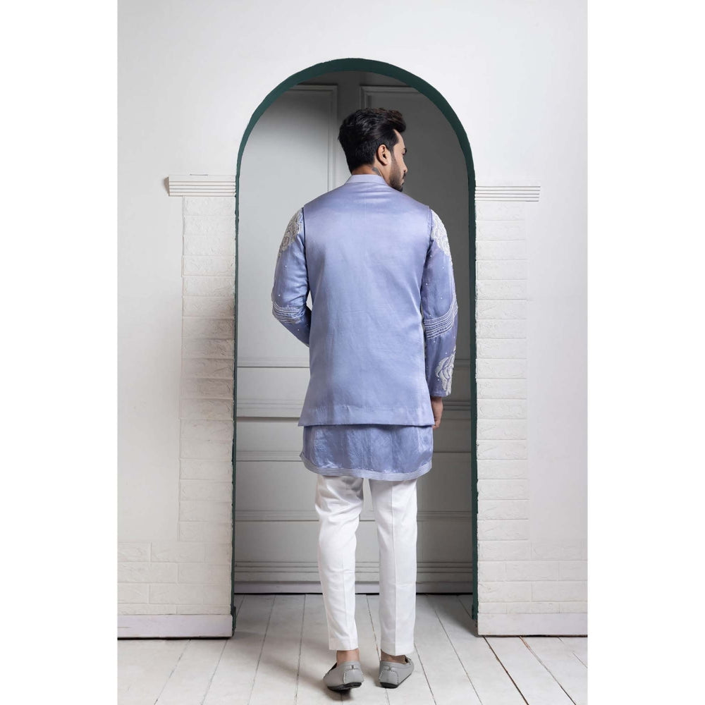 SMRITI Blue Embroider Nehru Jacket