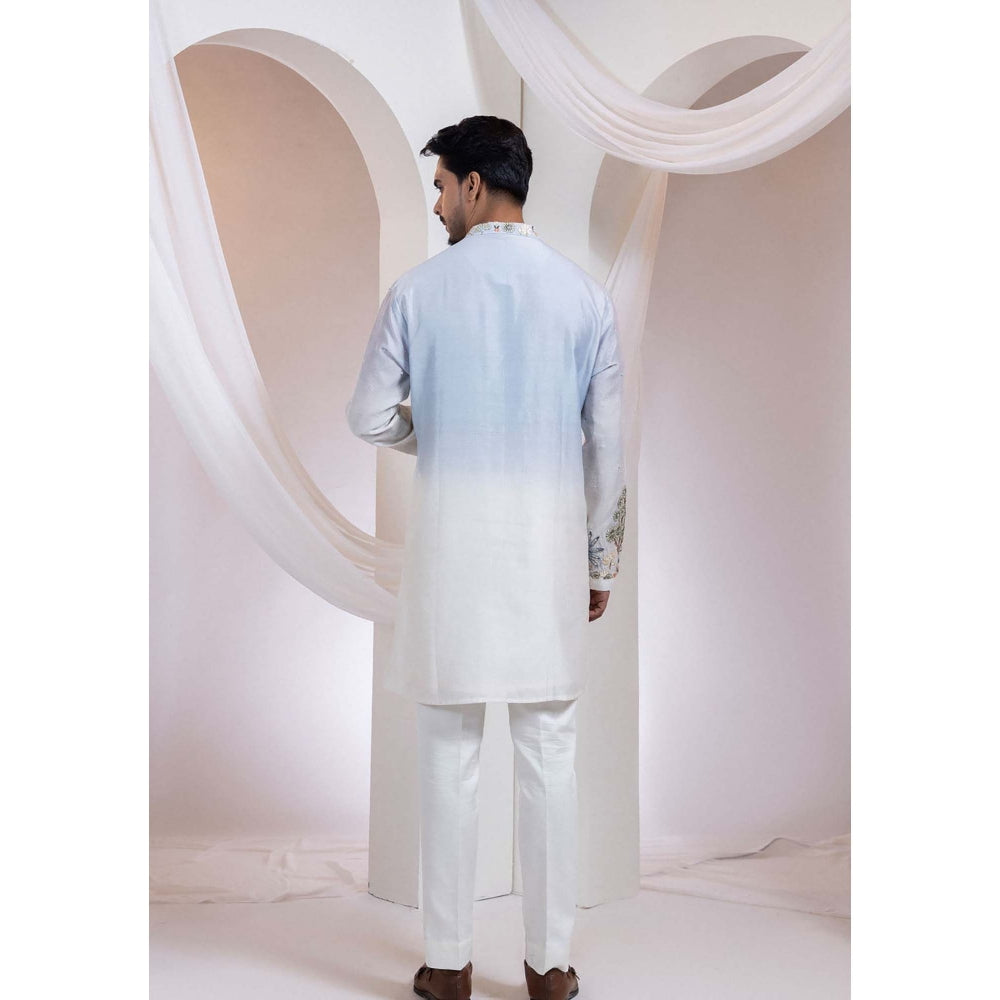 SMRITI Blue Ombre Embroidered Kurta With Pant