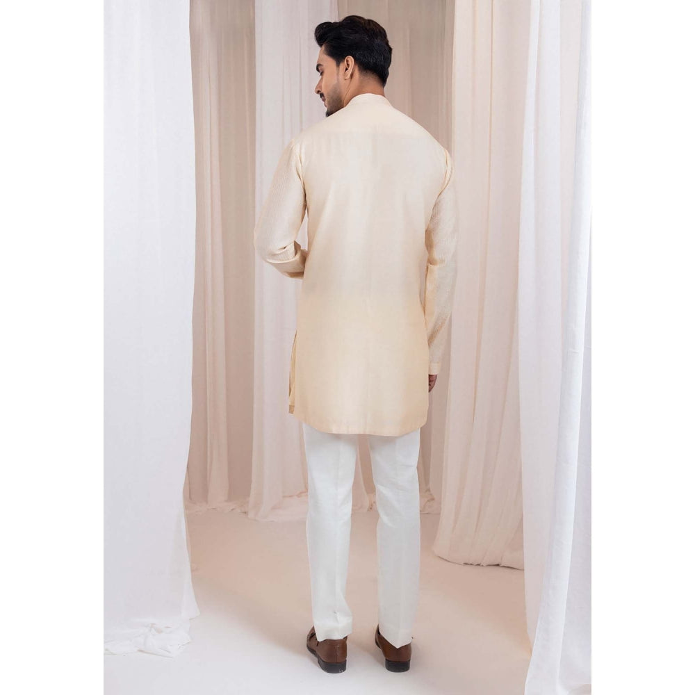 SMRITI Beige Sand script Kurta With Pant