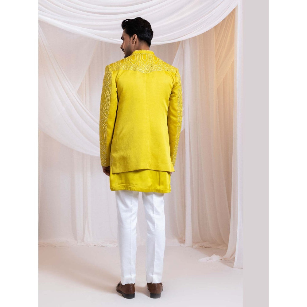 SMRITI Yellow Embroider Nehru Jacket