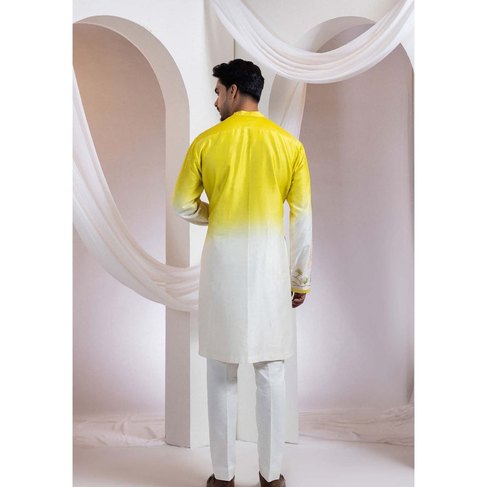 SMRITI Yellow Embroidered Kurta With Pant