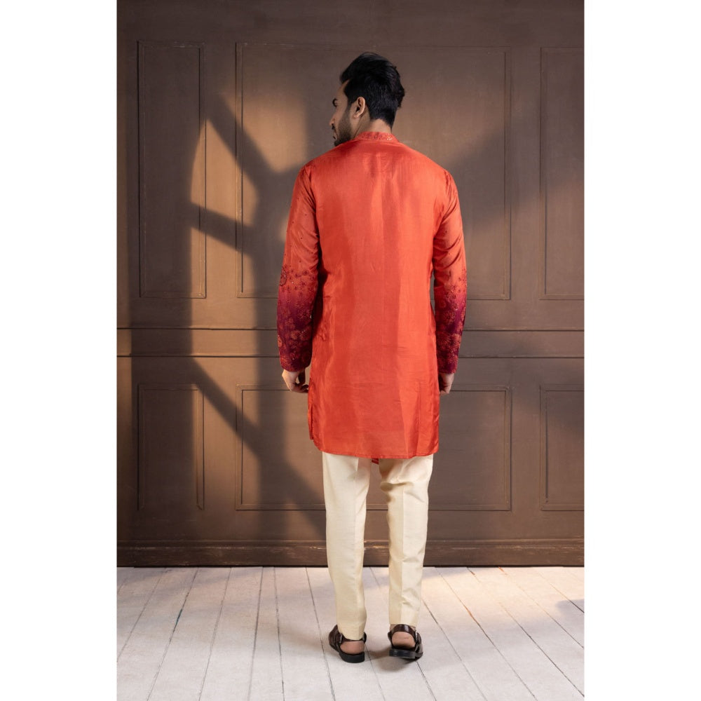 SMRITI Sunset Bloom Embroidered Kurta