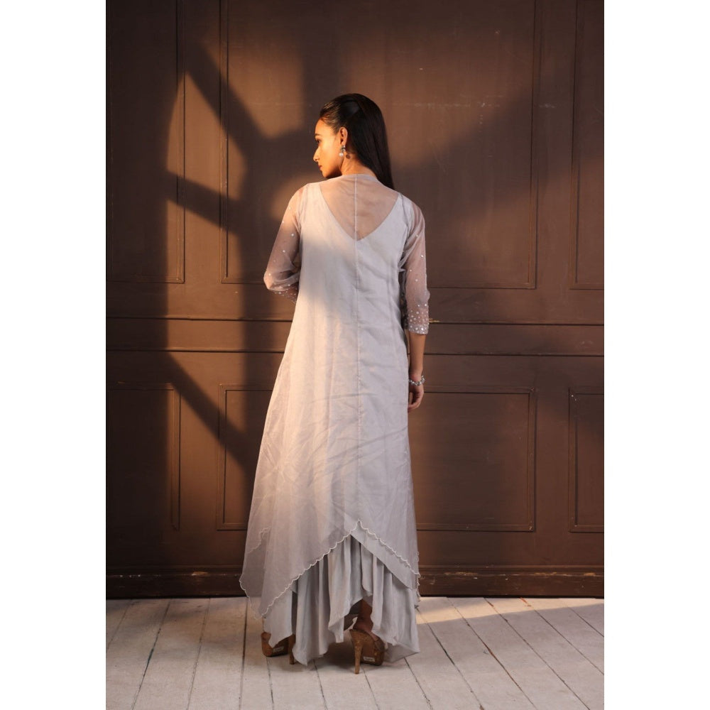 SMRITI Ethereal Bloom Asymmetric Ensemble Dress