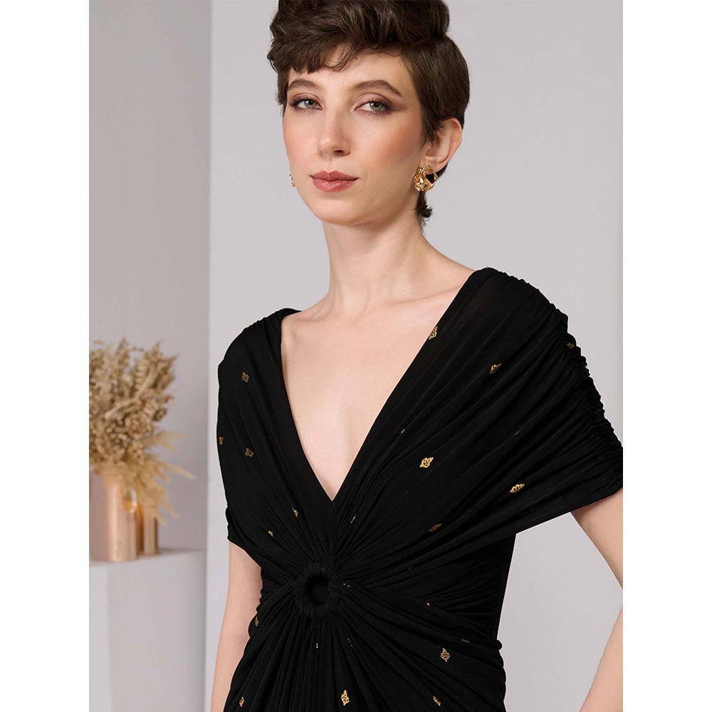 S&N by Shantnu Nikhil Black Adamas Printed Dress