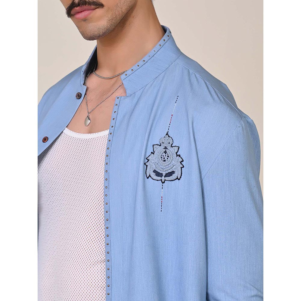 S&N by Shantnu Nikhil Light Blue Shirt Kurta