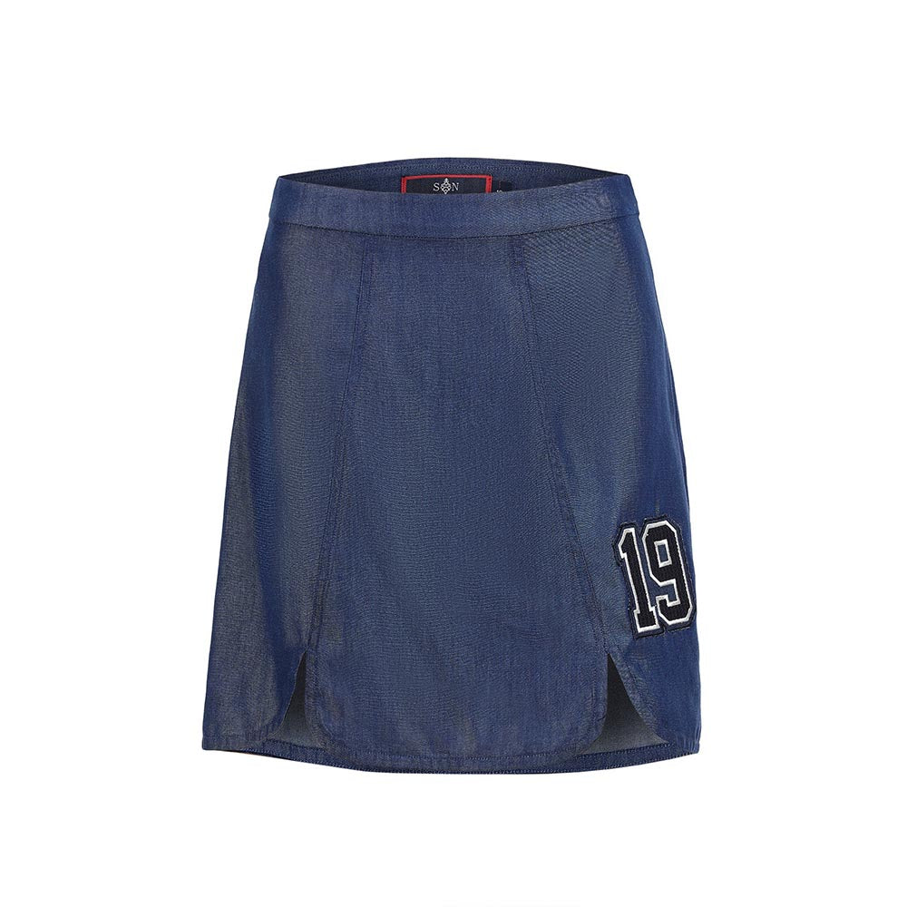 S&N by Shantnu Nikhil Womens Blue Solid Mini Skirt