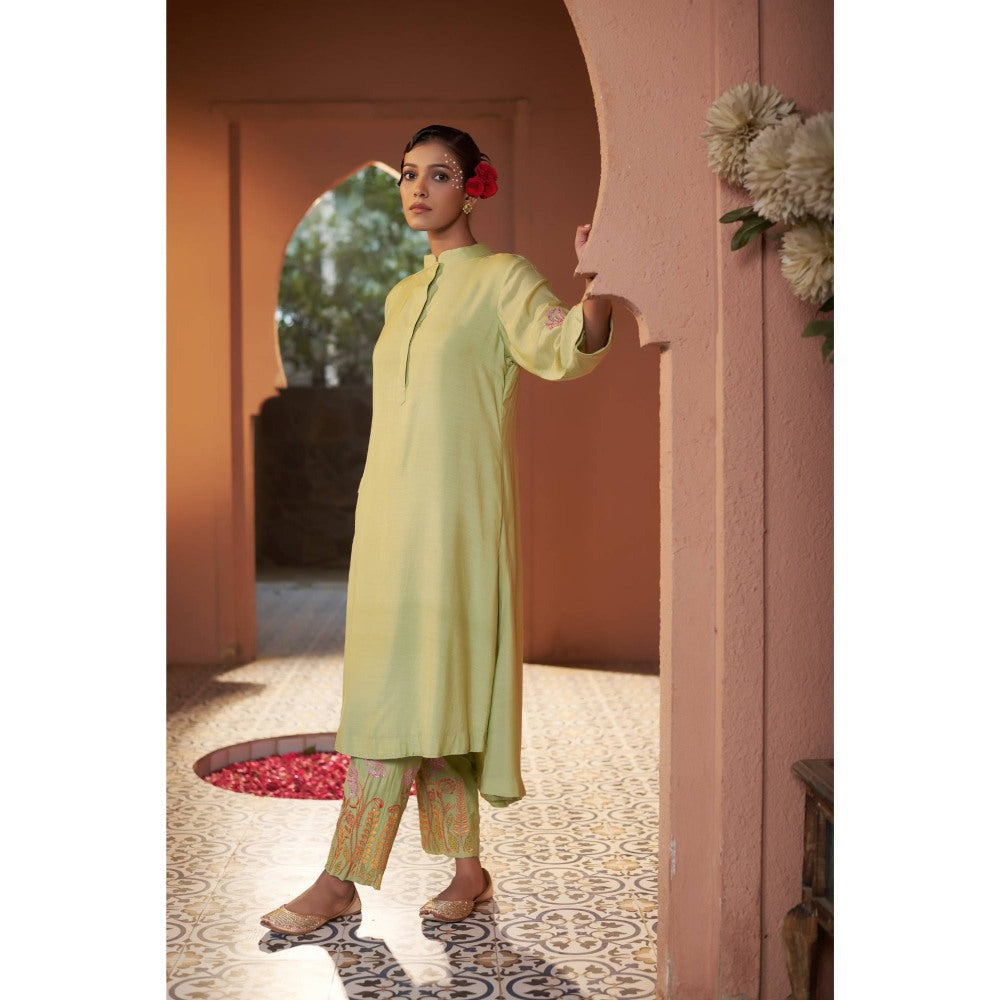Sonia Khatri Yellow Malmal Kurta with Pant (Set of 2)