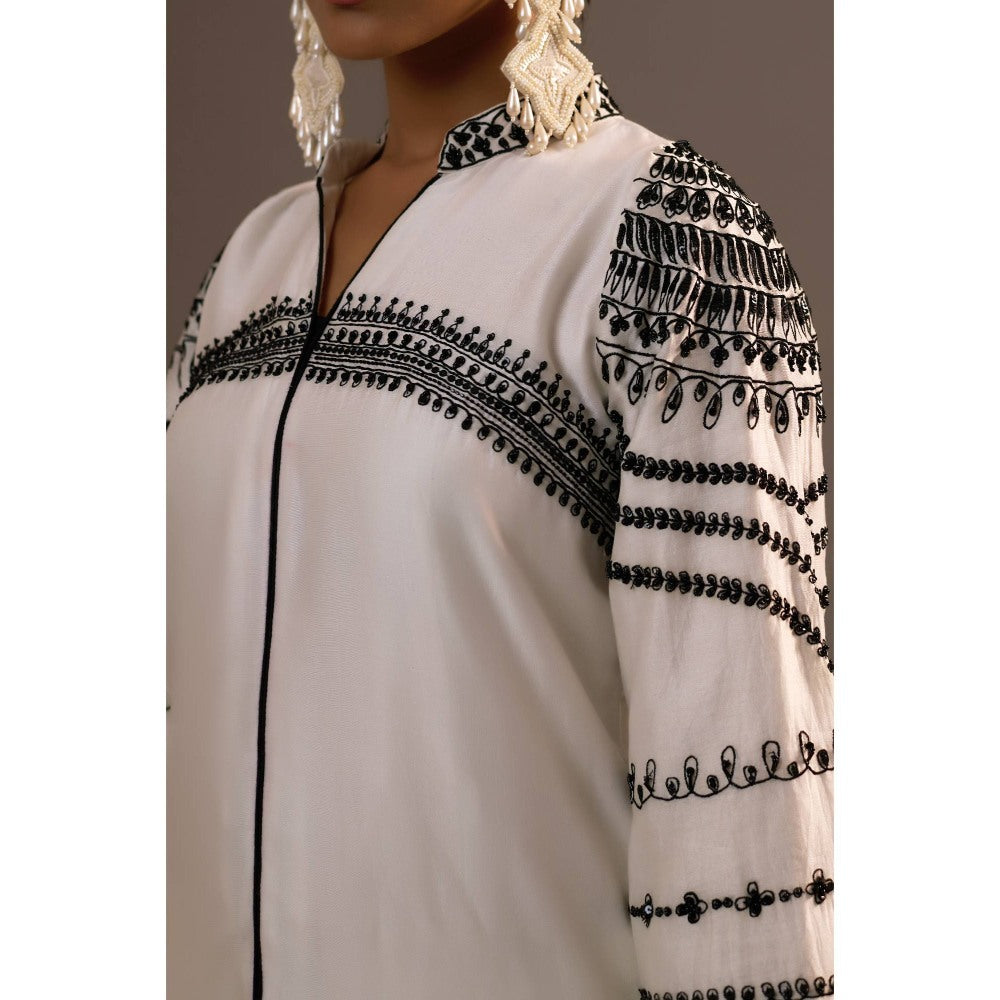 Sonia Khatri White Enchanting Kurti with Palazzo (Set of 2)