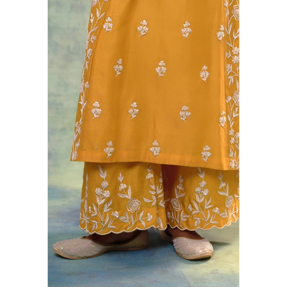 Sonia Khatri Yellow Tulip Tree Radiant Kurta with Palazzo and Dupatta (Set of 3)