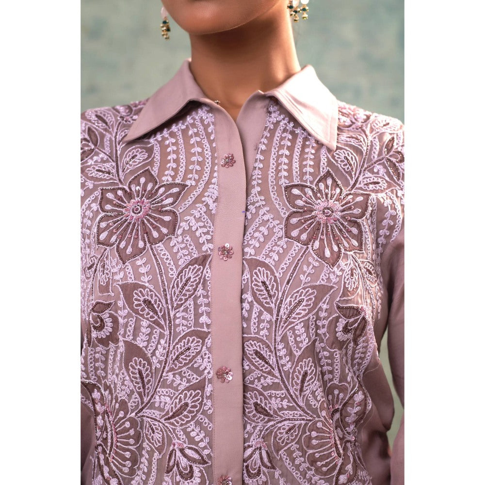 Sonia Khatri Mauve Shirt with Inner and Pant (Set of 3)