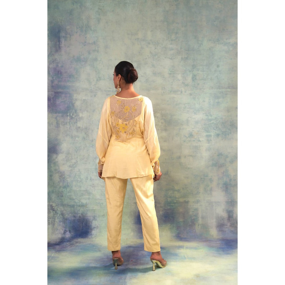 Sonia Khatri Yellow Glow Majestic Top with Inner and Pant (Set of 3)