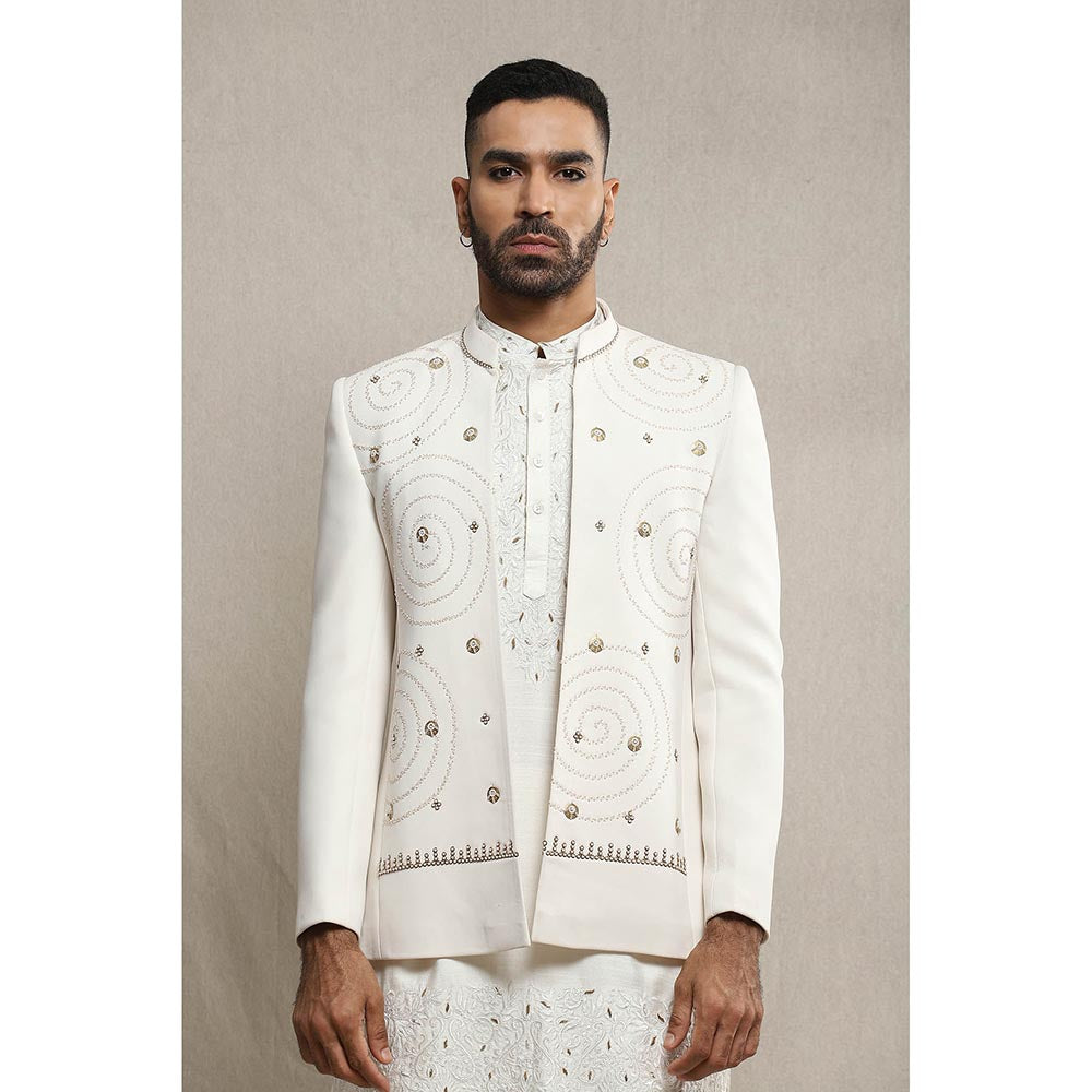 Soniya G Off White Kurta and Jacket with Pants (Set of 3)