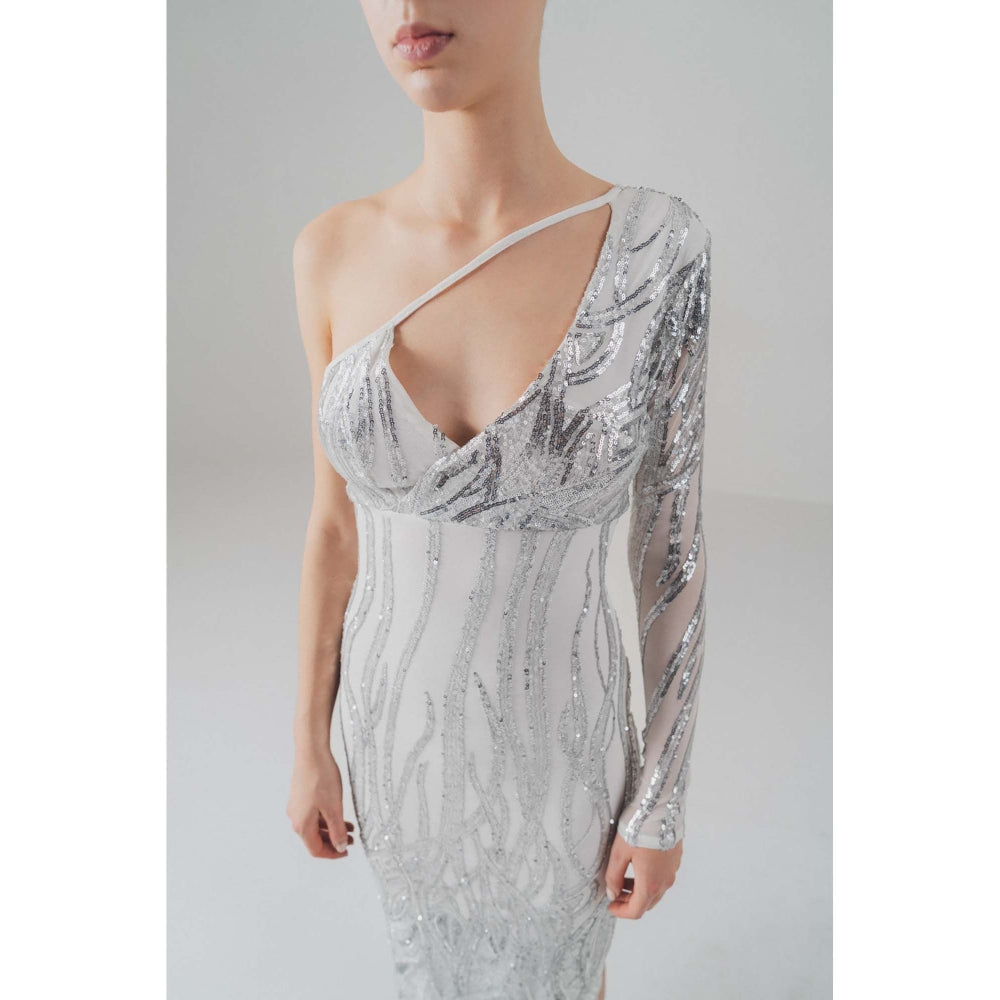 SOTBELLA Silver Sequin Dress