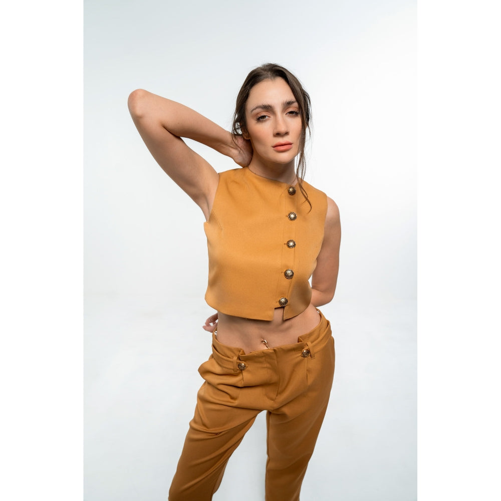 SOTBELLA Brown Formal Top and Pants (Set of 2)