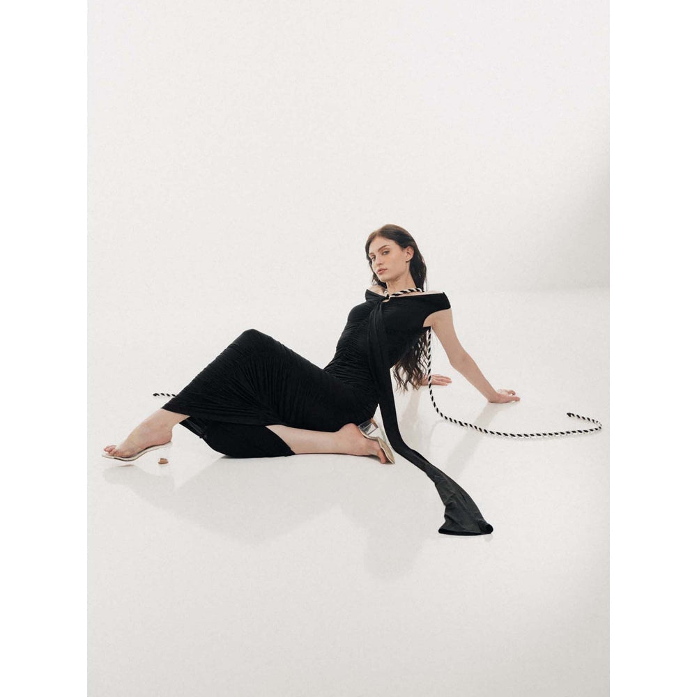 SOTBELLA Off-Shoulder with Rope and Ring Detail Maxi Dress