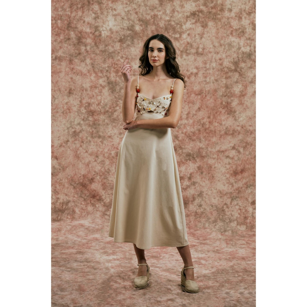 SOTBELLA Ivory Dress with Seashell and Bead Detail