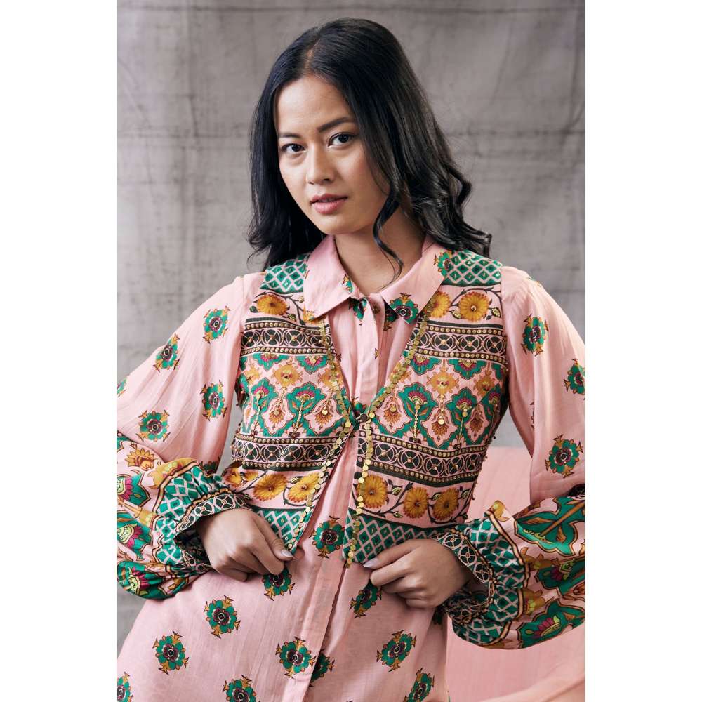 Soup by Sougat Paul Taahira Printed Co-Ord Jacket (Set of 3)