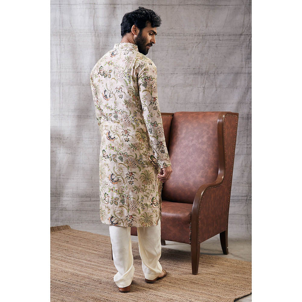 Soup by Sougat Paul Mehr Beige Printed Kurta (Set of 2)