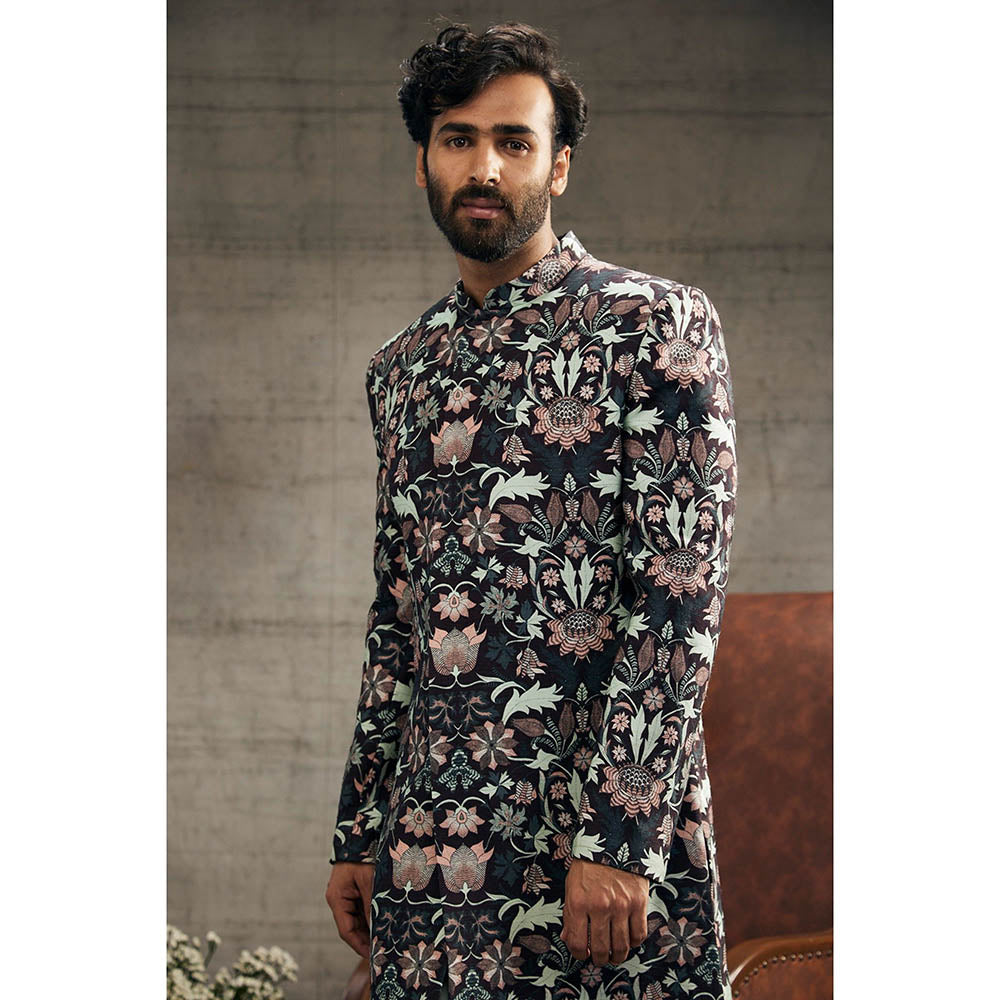 Soup by Sougat Paul Pastel Floral Printed Sherwani (Set of 2)