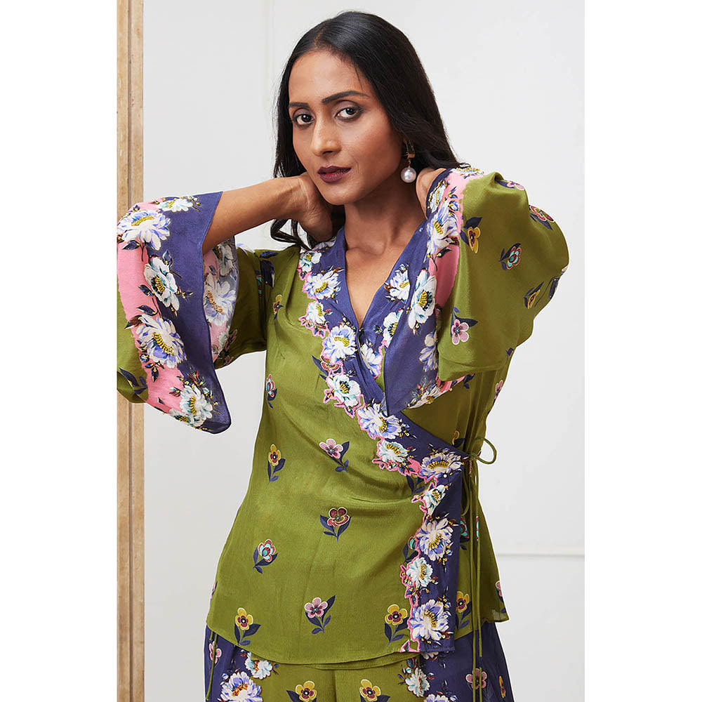Soup by Sougat Paul Tasnim Green Floral Co-Ord (Set of 2)