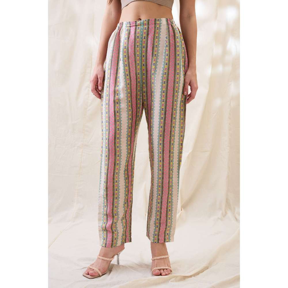 Soup by Sougat Paul Yellow Nooma Printed Handkerchief Co-Ord (Set of 2)