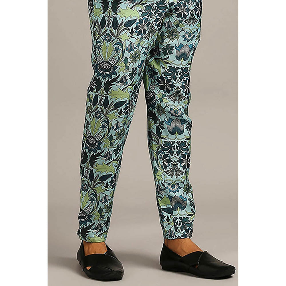 Soup by Sougat Paul Pastel Floral Printed Bandhgala with Pant