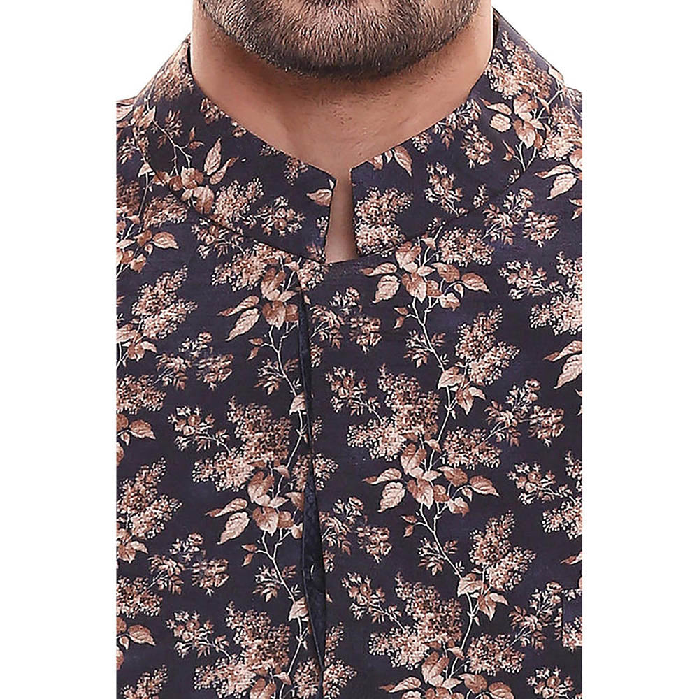 Soup by Sougat Paul Applique Floral Printed Sherwani with Plain Chudidaar