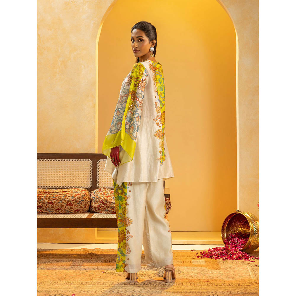 Soup by Sougat Paul Rangtara Beige Kaftan with Pant