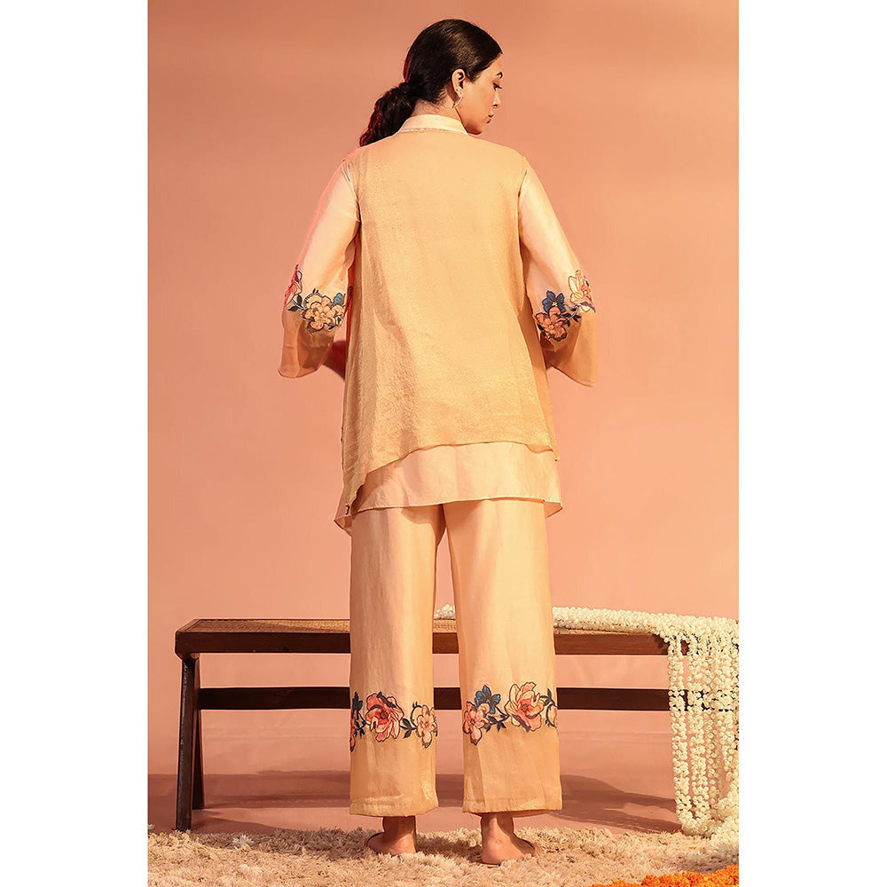 Soup by Sougat Paul Sadira Beige Kurta with Pant and Jacket