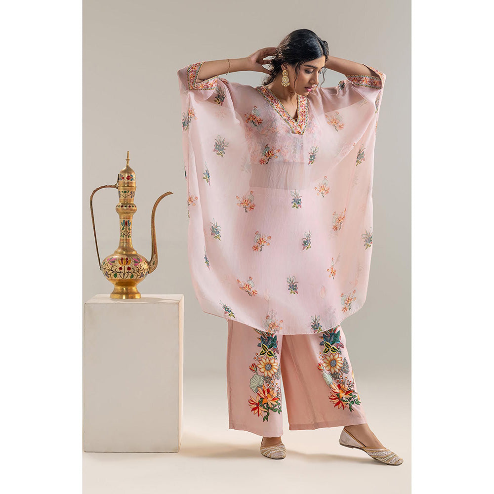 Soup by Sougat Paul Arani Pink Kaftan with Pant and Bustier