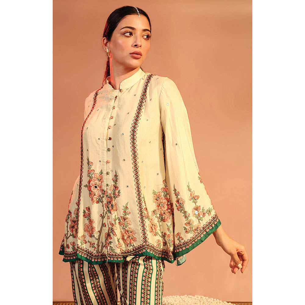 Soup by Sougat Paul Tamaya Beige Tunic with Pant