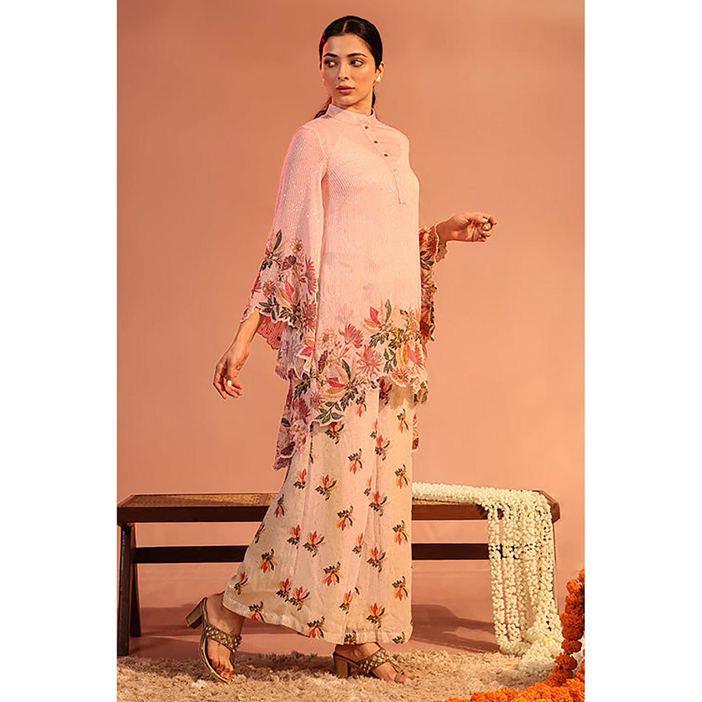 Soup by Sougat Paul Pink Georgette Tunic with Pant