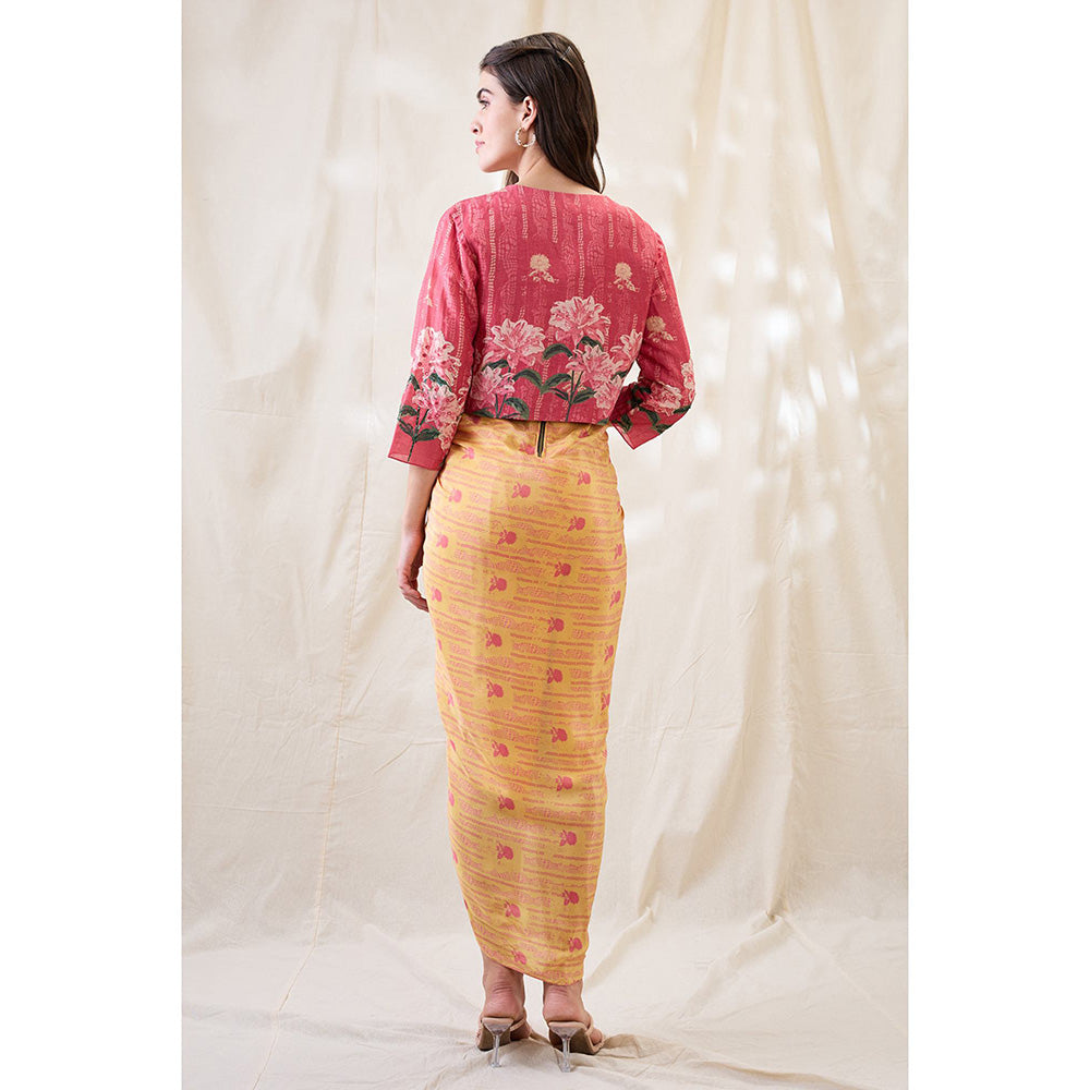 Soup by Sougat Paul Ravya Embellished Drape Dress Set