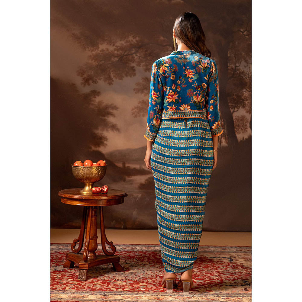 Soup by Sougat Paul Aarani Embroidered Drape Dress with Jacket