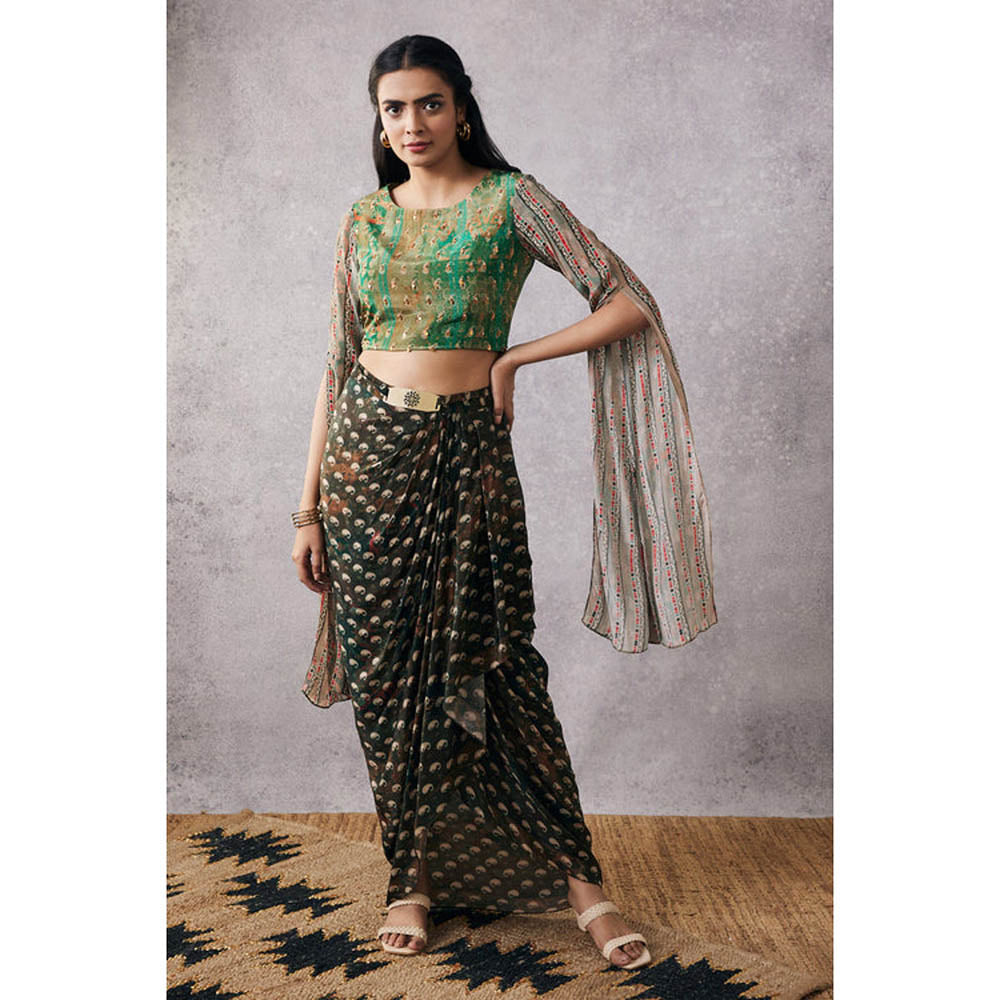 Soup by Sougat Paul Ikaya Top with Drape Skirt