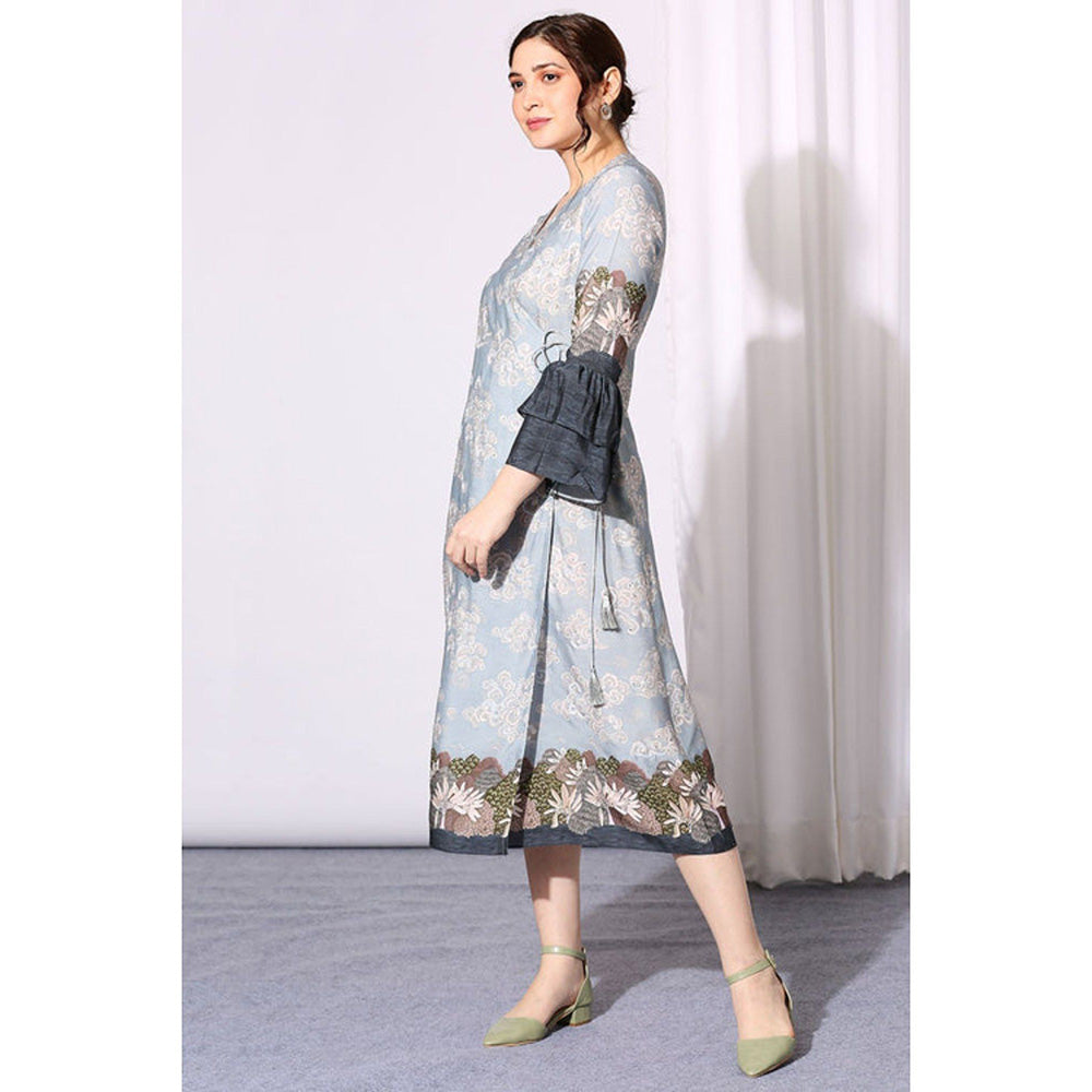 Soup by Sougat Paul Conversational Overlap Dress with Side Tie-Up