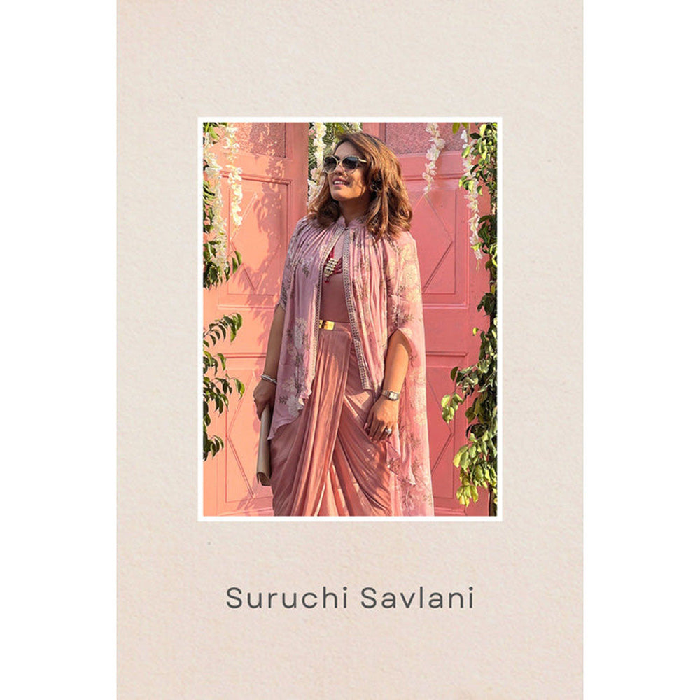 Soup by Sougat Paul Winddance Printed Drape Dress with Cape