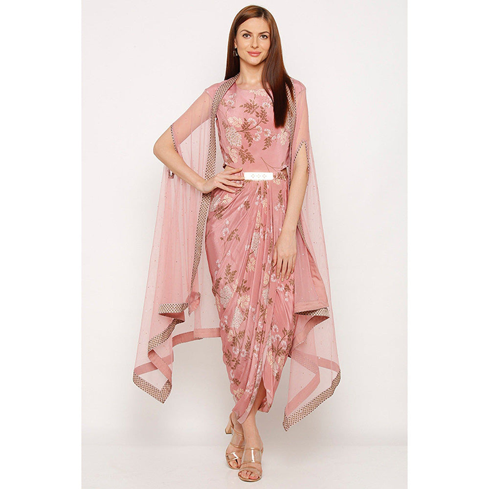 Soup by Sougat Paul Winddance Printed Dress with Cape