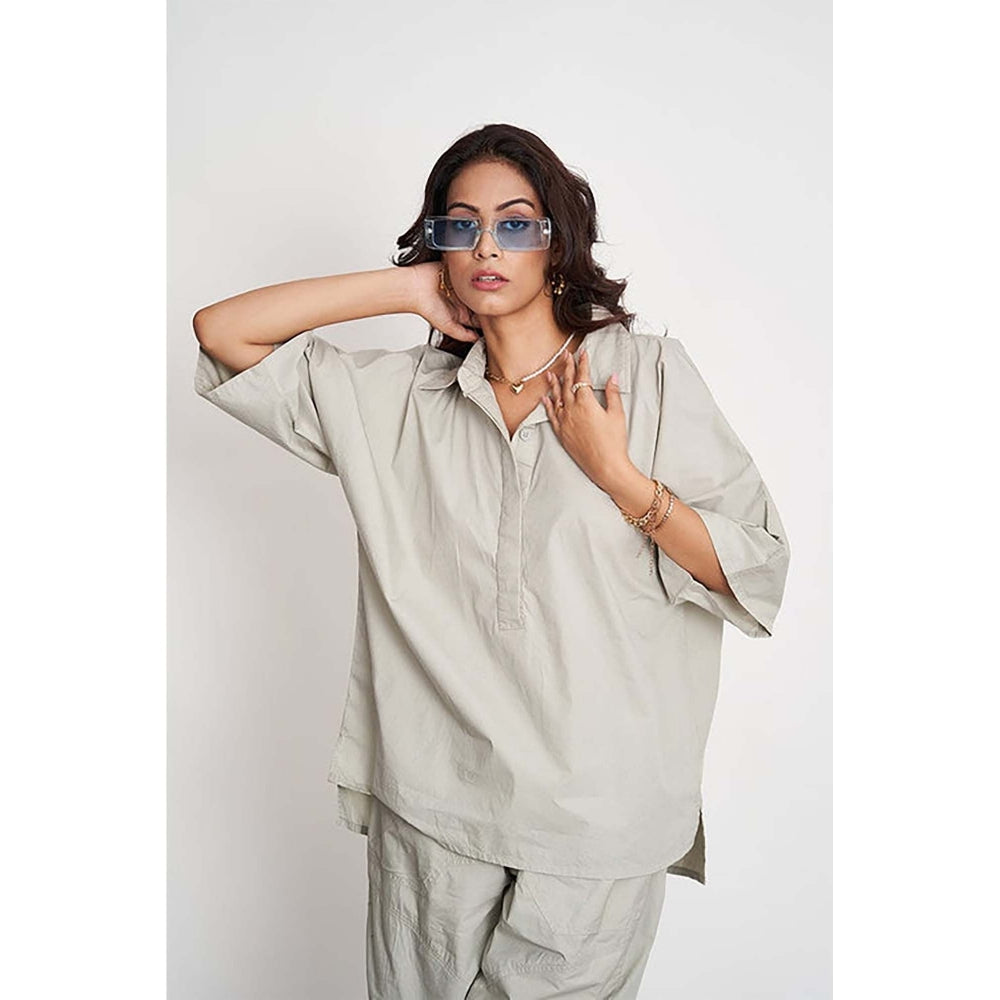 SPACE Ikigai Grey Top And Bag Pant