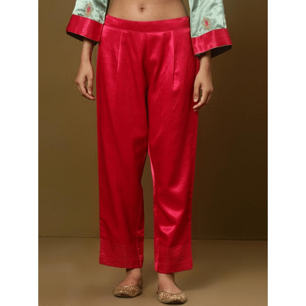 Spring Soul Embroidered Mashru Silk Kurta and Pant (Set of 2)