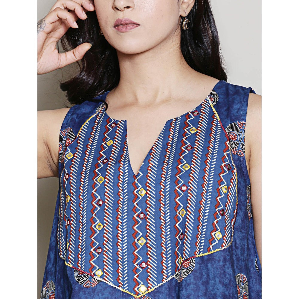 Spring Soul Two Layer Printed Cotton Midi Dress