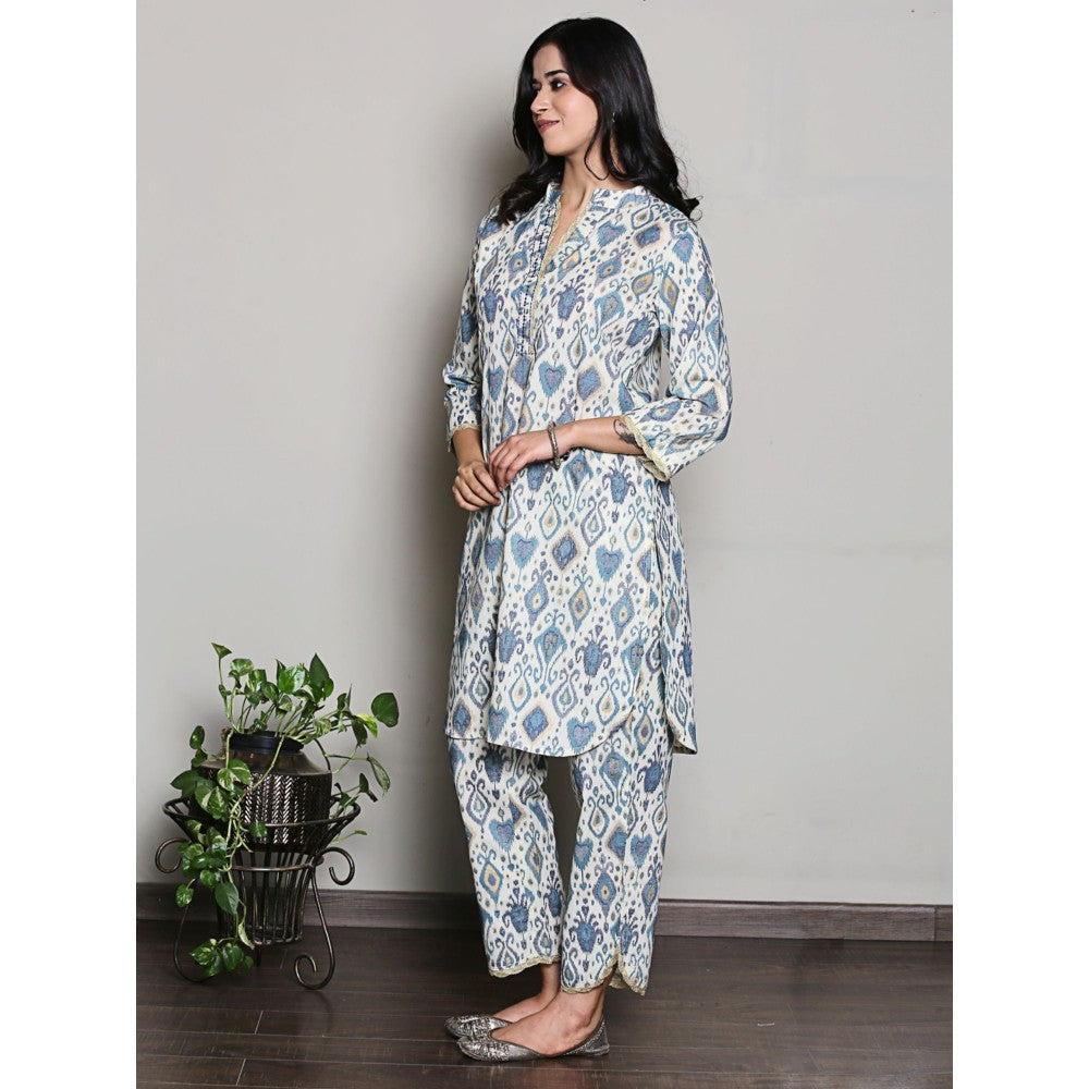 Spring Soul Aztec Printed with Neck Embroidery Co-Ord (Set of 2)