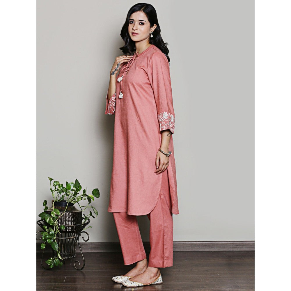 Spring Soul Peach Embroidered Co-Ord (Set of 2)